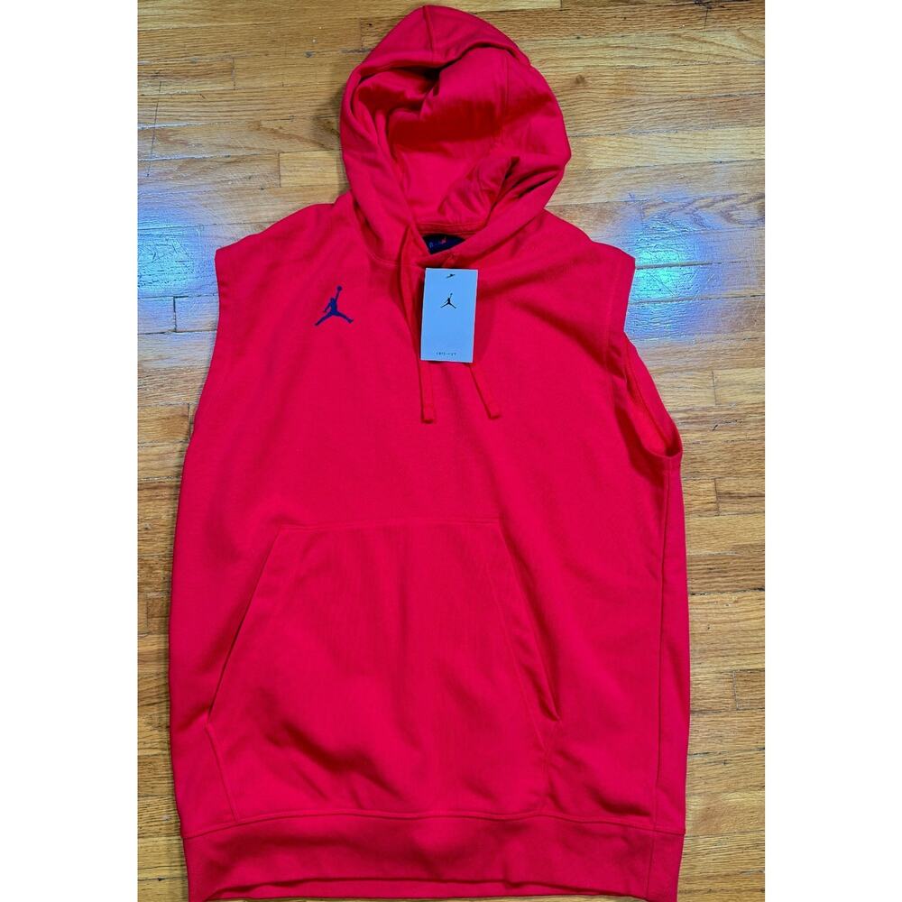 Nike Air Jordan Sleeveless Hoodie Red Dri-Fit Mens M NWT